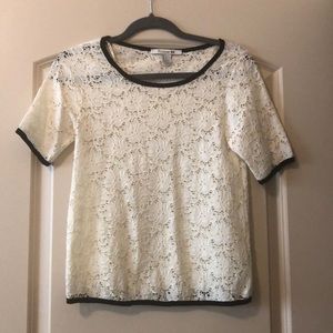 Off white top with black trim